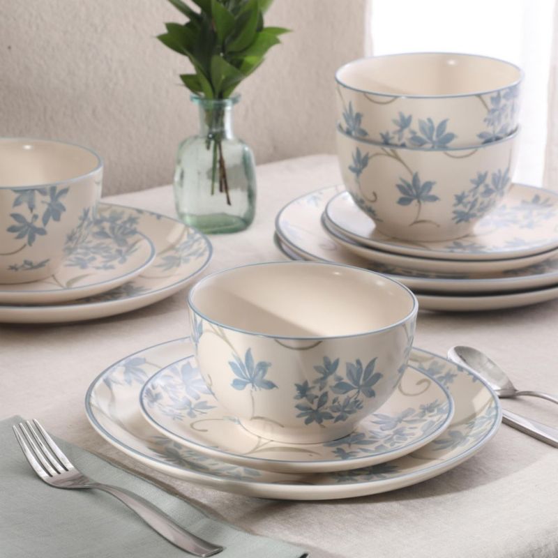 Juego de Vajilla Gibson Home 12 piezas – Floral azul