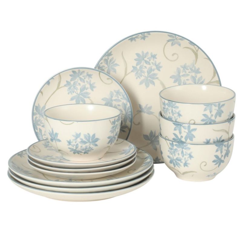 Juego de Vajilla Gibson Home 12 piezas – Floral azul