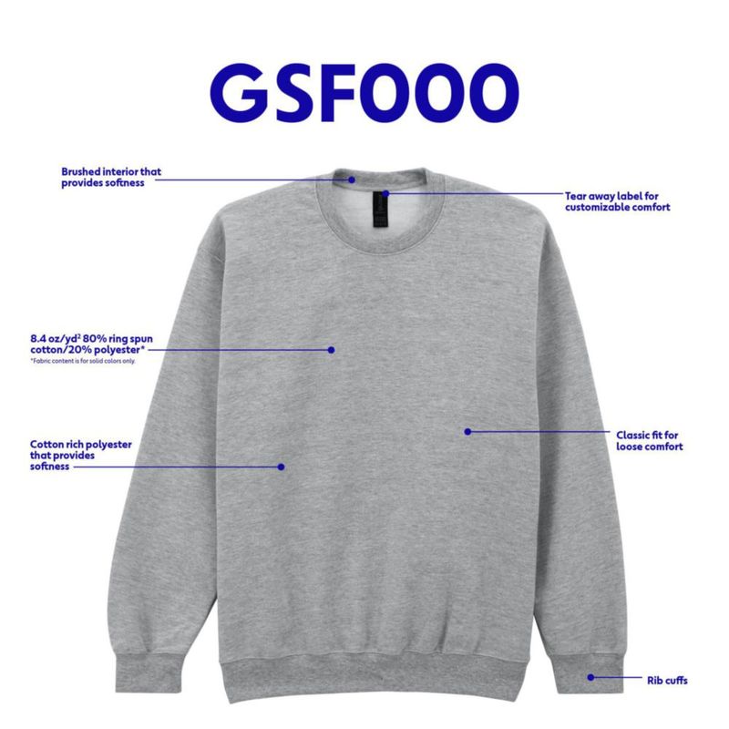 Sudadera Gildan GSF000 Blanca Talla Grande