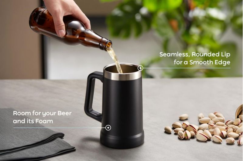 Vaso Térmico KooK 680 ml Negro con Asa Grande