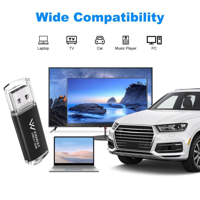 Memoria USB XinwaY 32 GB USB 2.0 Pack de 2 Negro/Azul