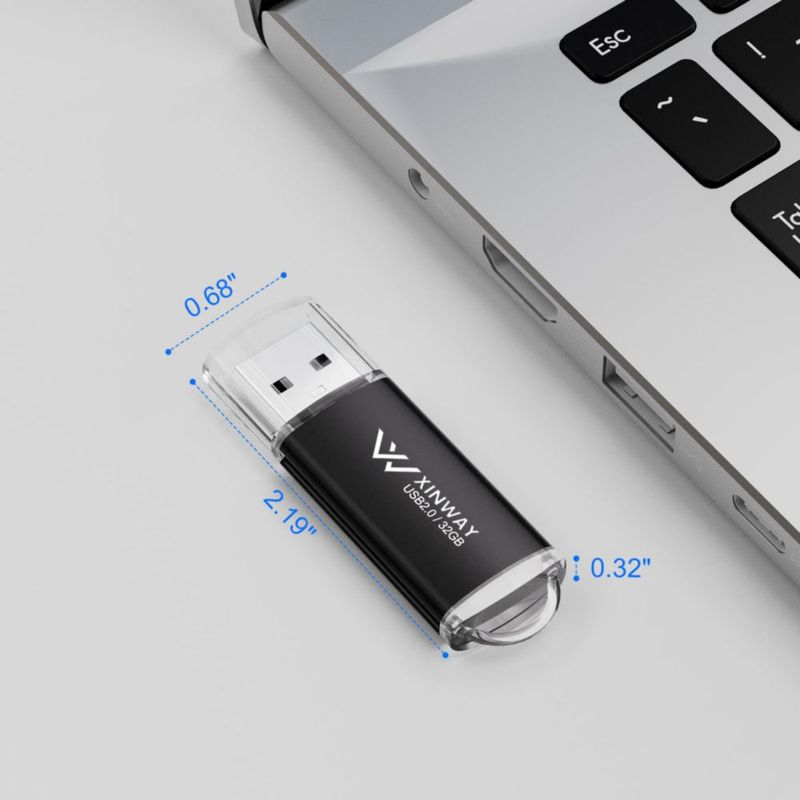 Memoria USB XinwaY 32 GB USB 2.0 Pack de 2 Negro/Azul