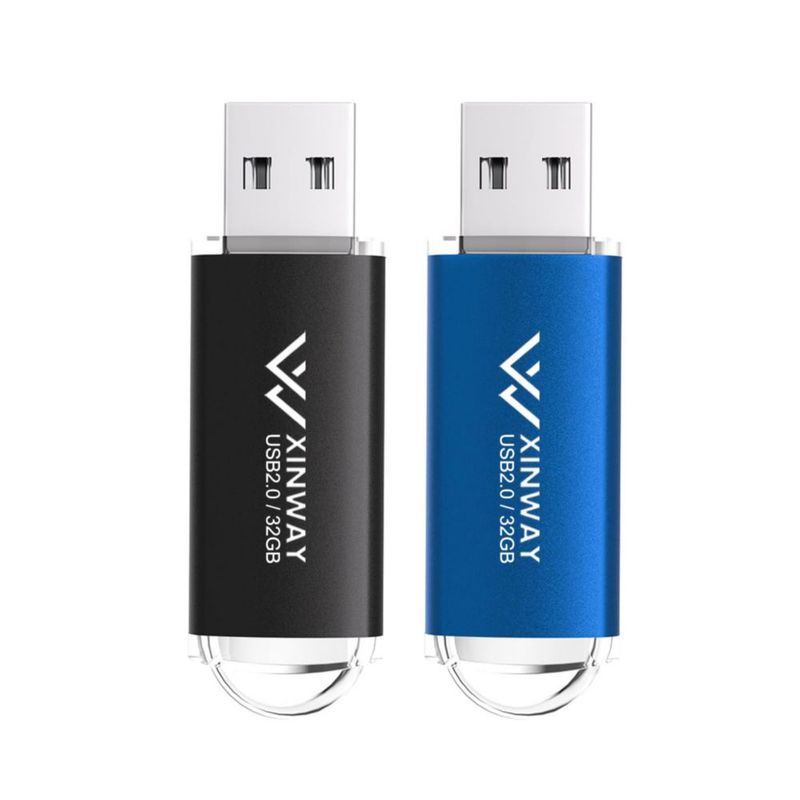 Memoria USB XinwaY 32 GB USB 2.0 Pack de 2 Negro/Azul
