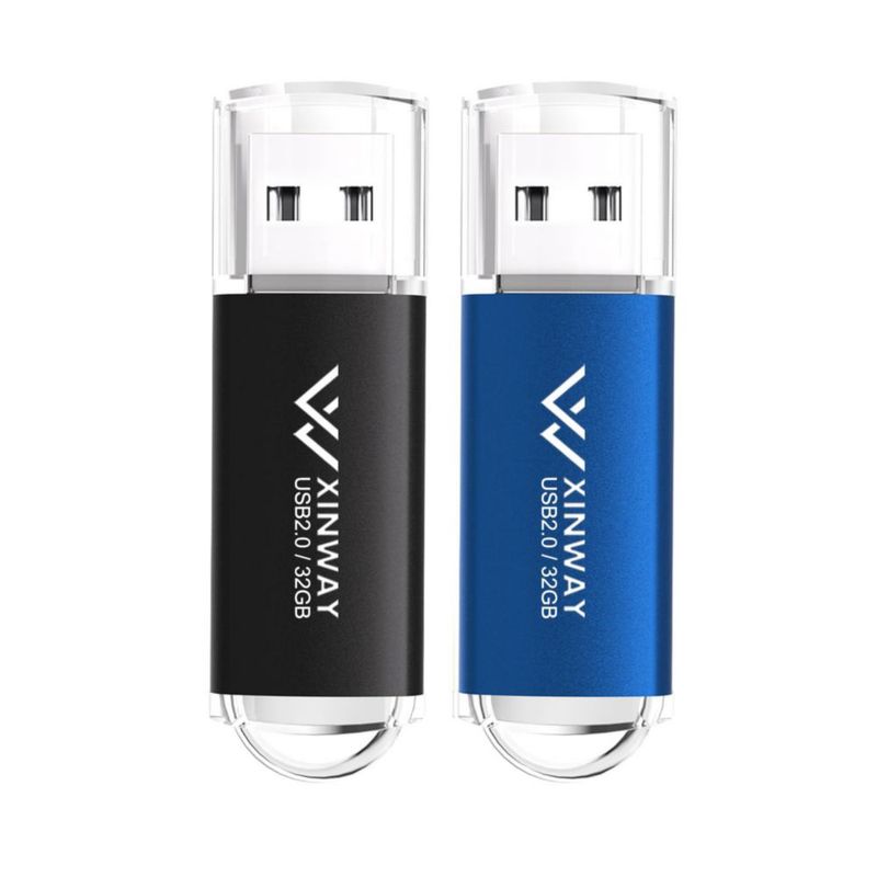 Memoria USB XinwaY 32 GB USB 2.0 Pack de 2 Negro/Azul