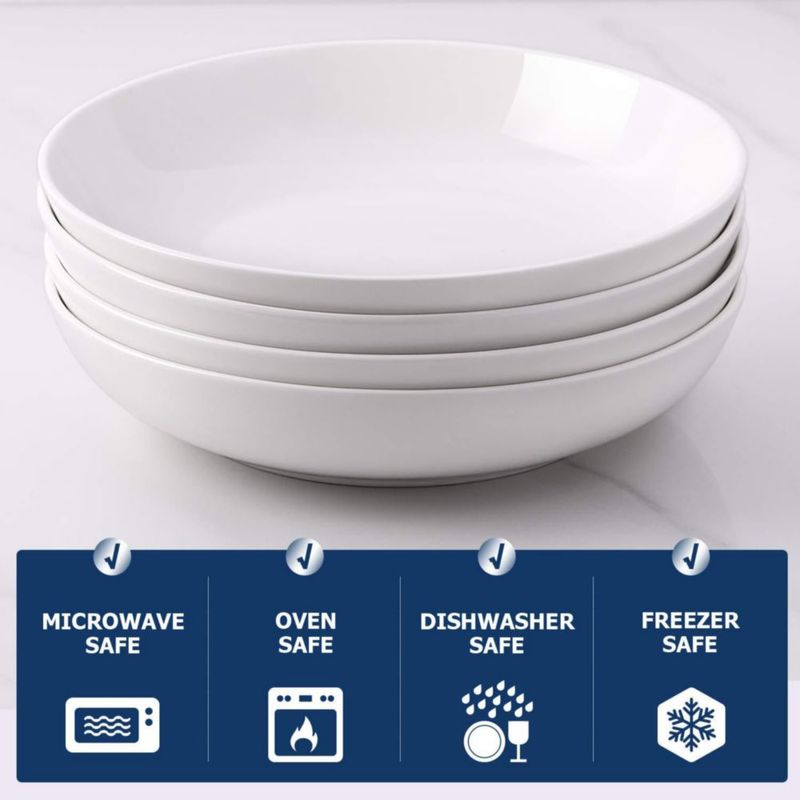 Juego de 4 cuencos de pasta DOWAN 25 cm 15 L blanco