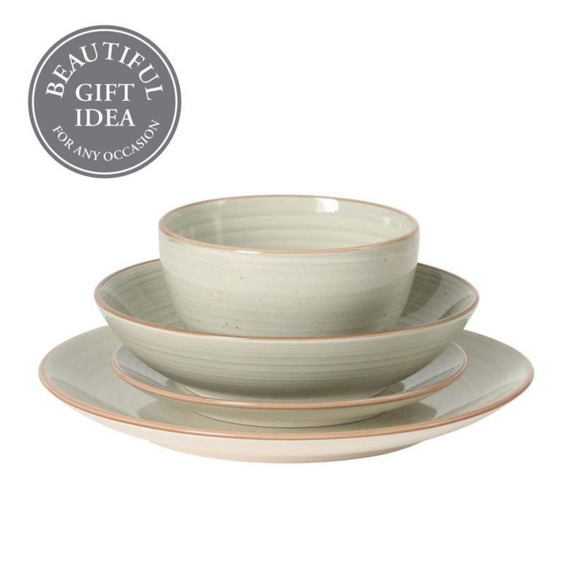 Juego de vajilla Gibson Home de 16 piezas en crema gris