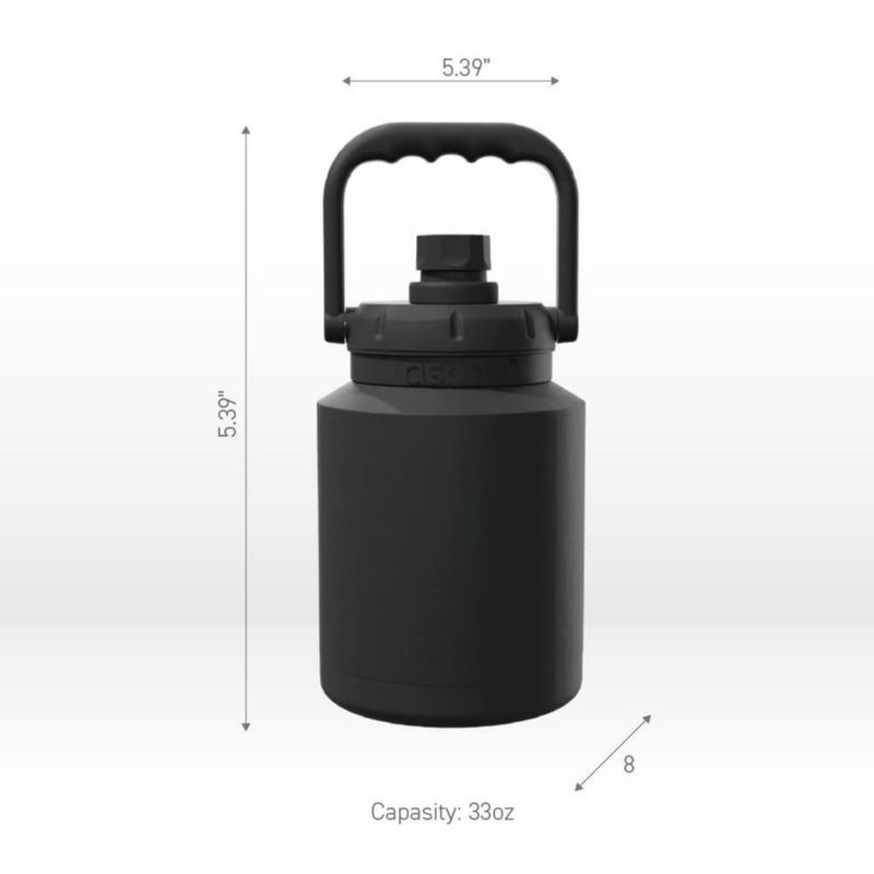 Termo Asobu 1 L Negro con Aislamiento al Vacío y Pajilla