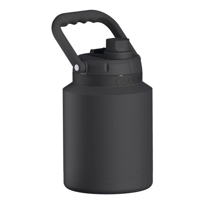 Termo Asobu 1 L Negro con Aislamiento al Vacío y Pajilla
