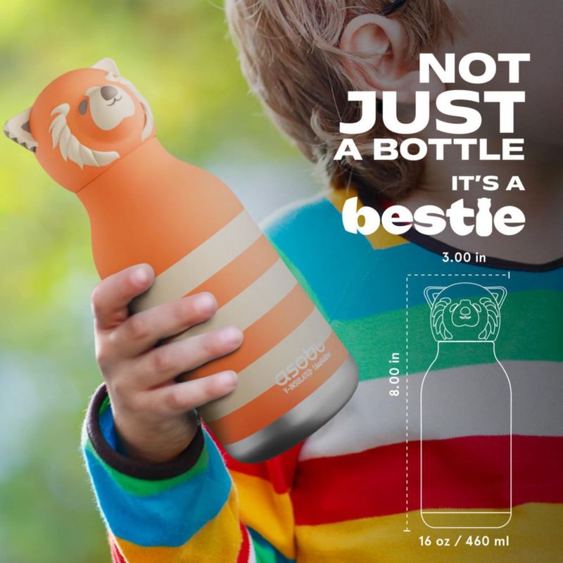 Botella asobu Bestie Panda Rojo 480 ml sin BPA