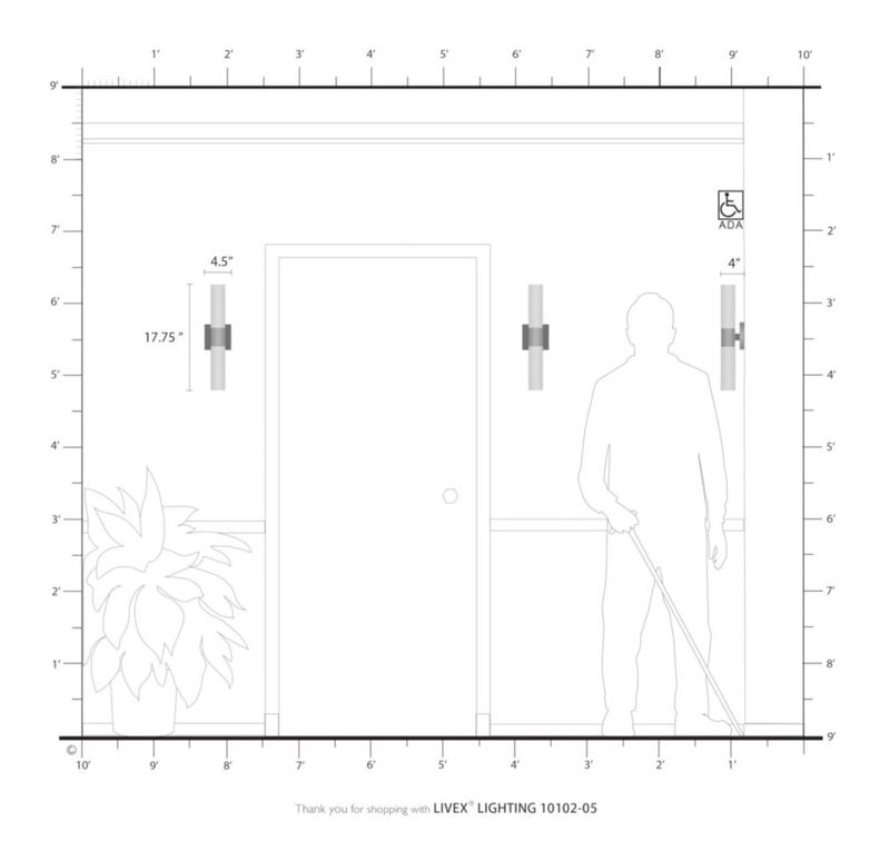 Luminaria de Baño Livex 46 cm Cromo 2 Luces
