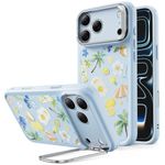 Funda ESR iPhone 17 Pro Max azul claro con soporte flexible y MagSafe