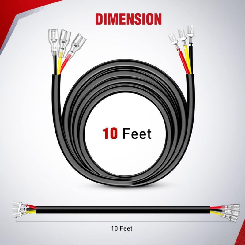 Arnés de cableado Nilight 3 m 16 AWG 3 hilos (2 unidades)