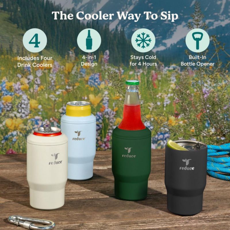 Enfriador de Bebidas REDUCE 400 ml Pack de 4 Apto para Lavavajillas