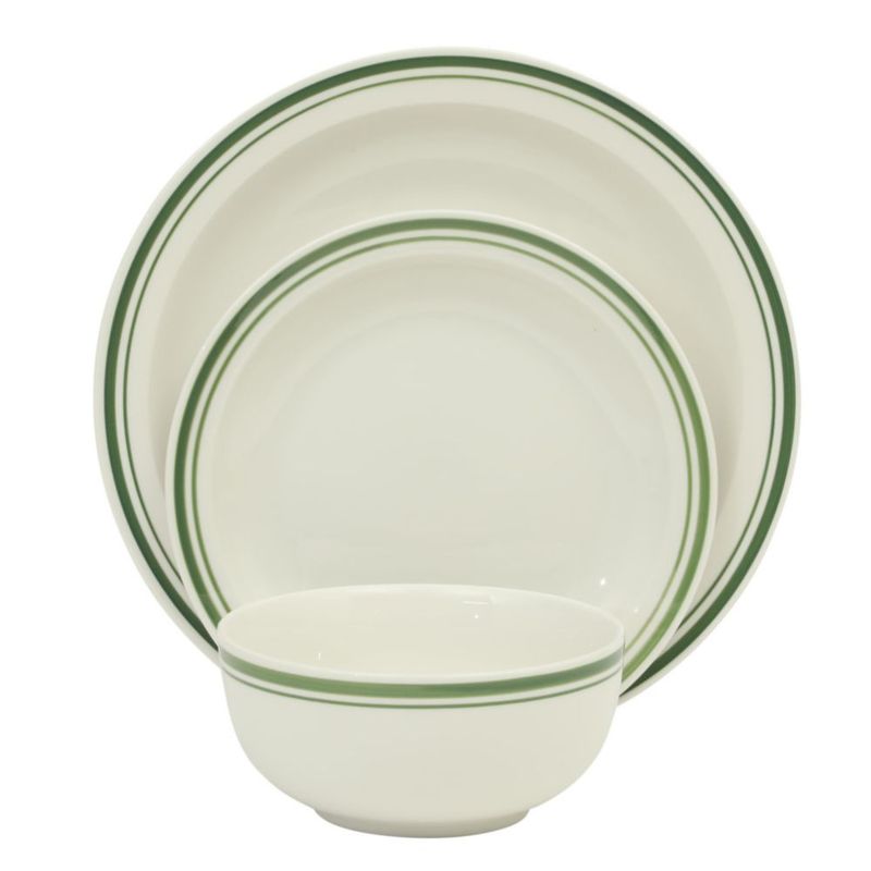 Juego de vajilla Gibson Home de 12 piezas blanco/verde