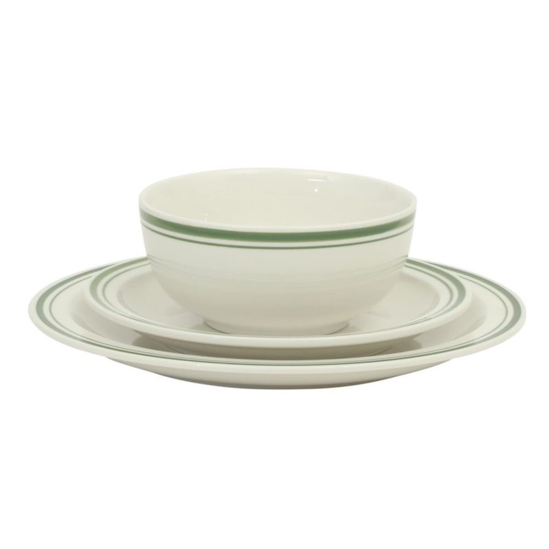 Juego de vajilla Gibson Home de 12 piezas blanco/verde