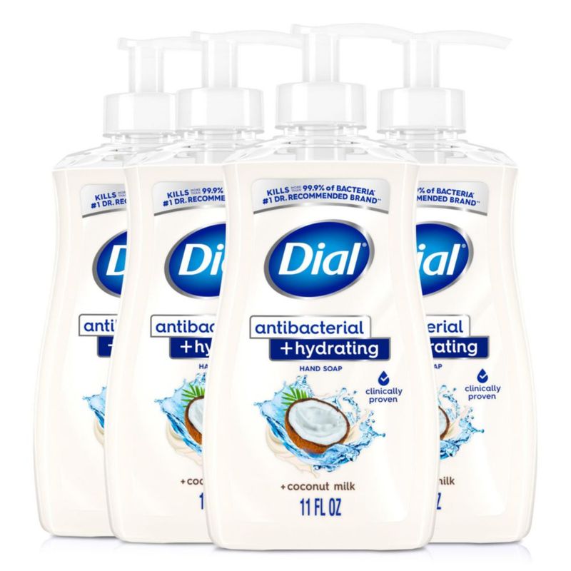 Jabón de manos líquido Dial 315 ml Leche de coco – Pack de 4