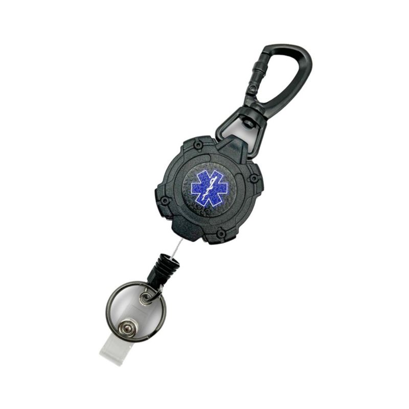 Carrete de credencial KISKIB 83 cm Cable de acero con Estrella de la Vida
