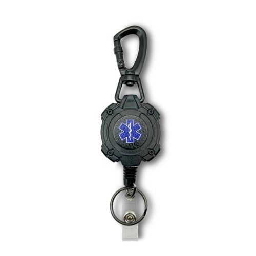 Carrete de credencial KISKIB 83 cm Cable de acero con Estrella de la Vida