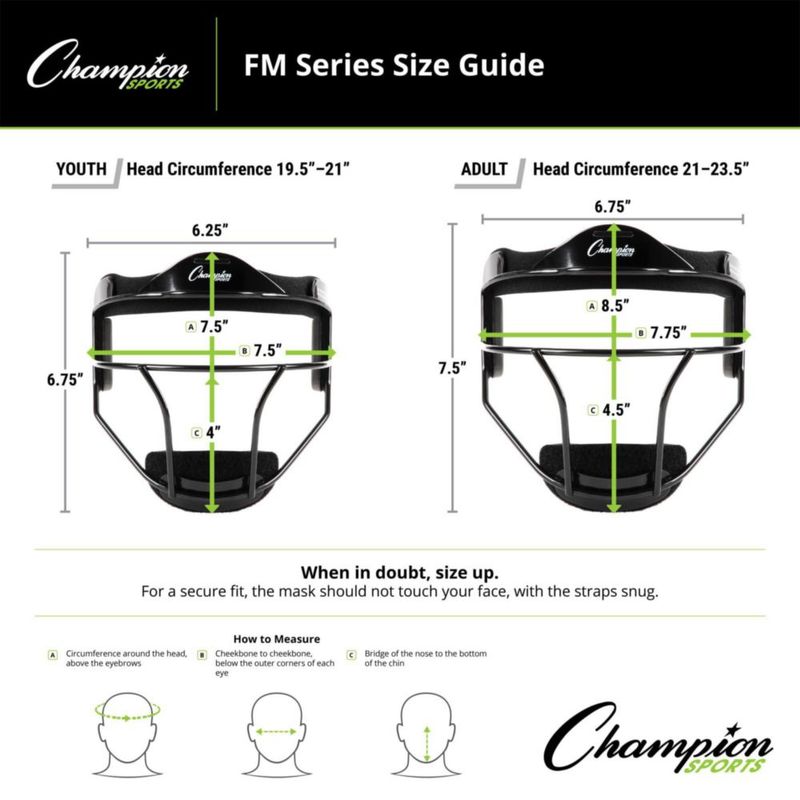 Máscara facial Champion Sports para adultos azul ajustable