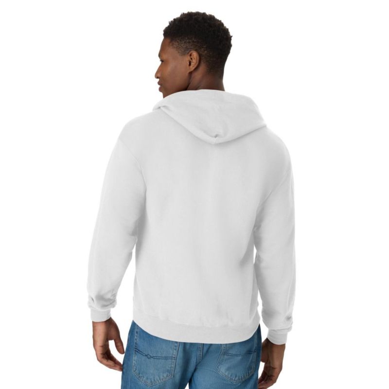 Sudadera con capucha Hanes XXL Blanca Eco-smart de cremallera completa
