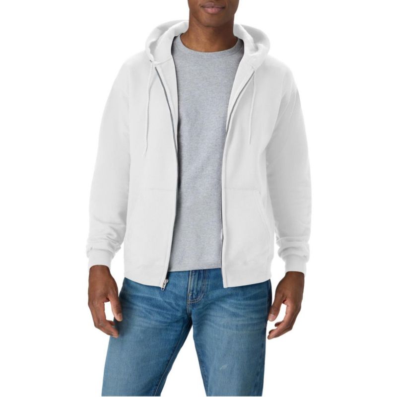 Sudadera con capucha Hanes XXL Blanca Eco-smart de cremallera completa