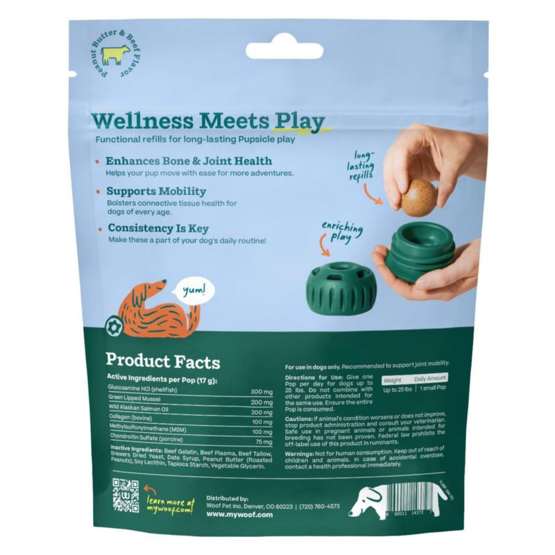 Suplemento para perros WOOF Pops de articulaciones – Recarga pequeña