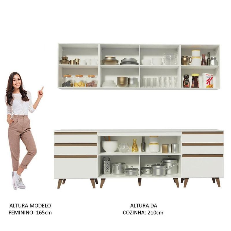 Cocina integral completa modular madesa reims 240cm blanco 10