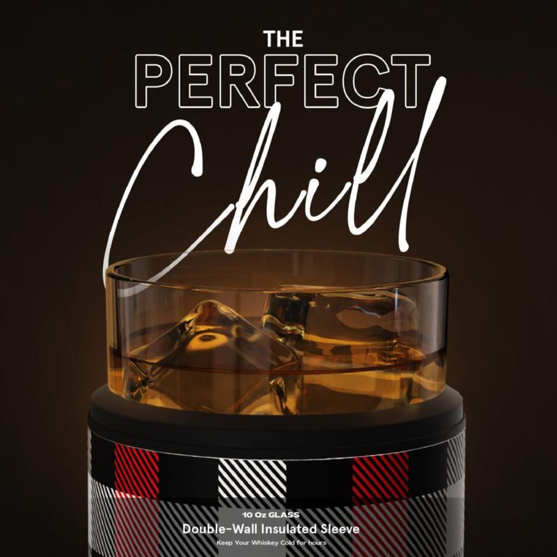 Vaso de whisky Asobu 300 ml con funda aislante de acero inoxidable