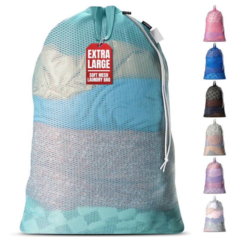 Bolsa de lavandería Handy Laundry 61 × 91 cm azul verdoso con correa de hombro