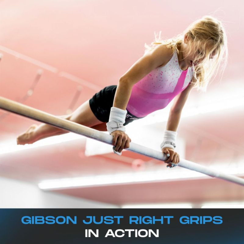 Agarres de gimnasia Gibson Athletic para barra asimétrica talla grande blanco
