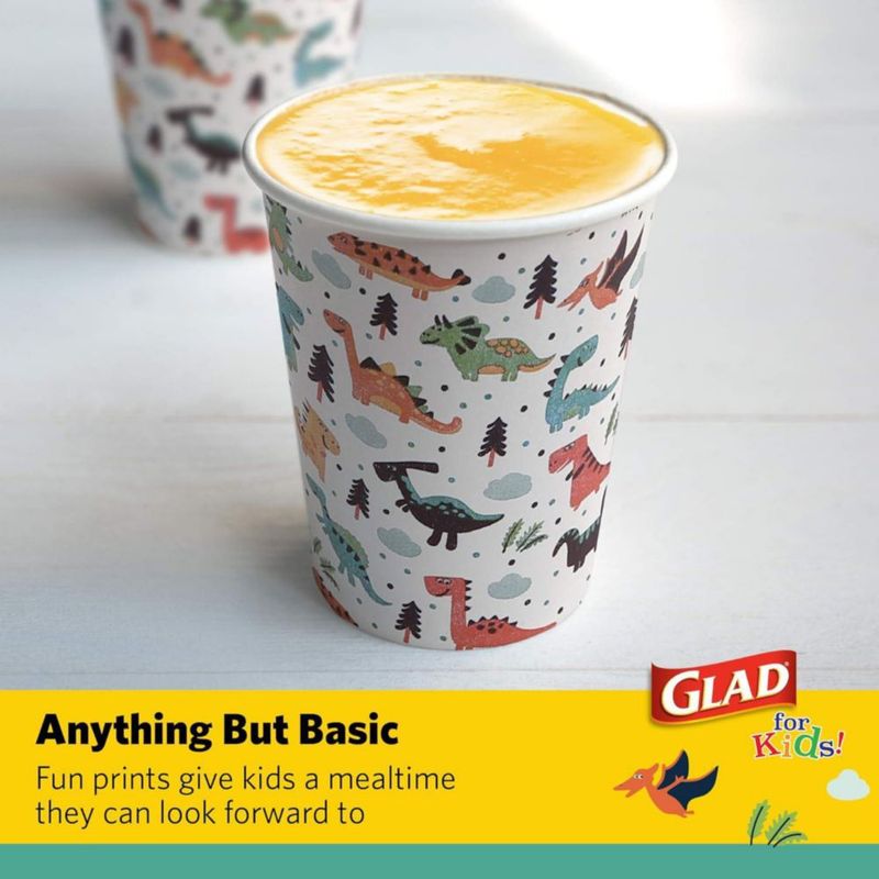 Vasos de Papel Glad 266 ml Dinosaurios - Pack de 60