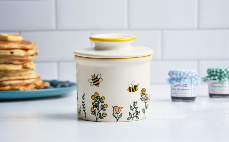 Cuchara mantequera KooK de cerámica con tapa – colección estilo granja