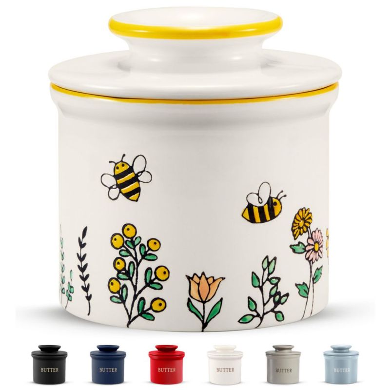 Cuchara mantequera KooK de cerámica con tapa – colección estilo granja