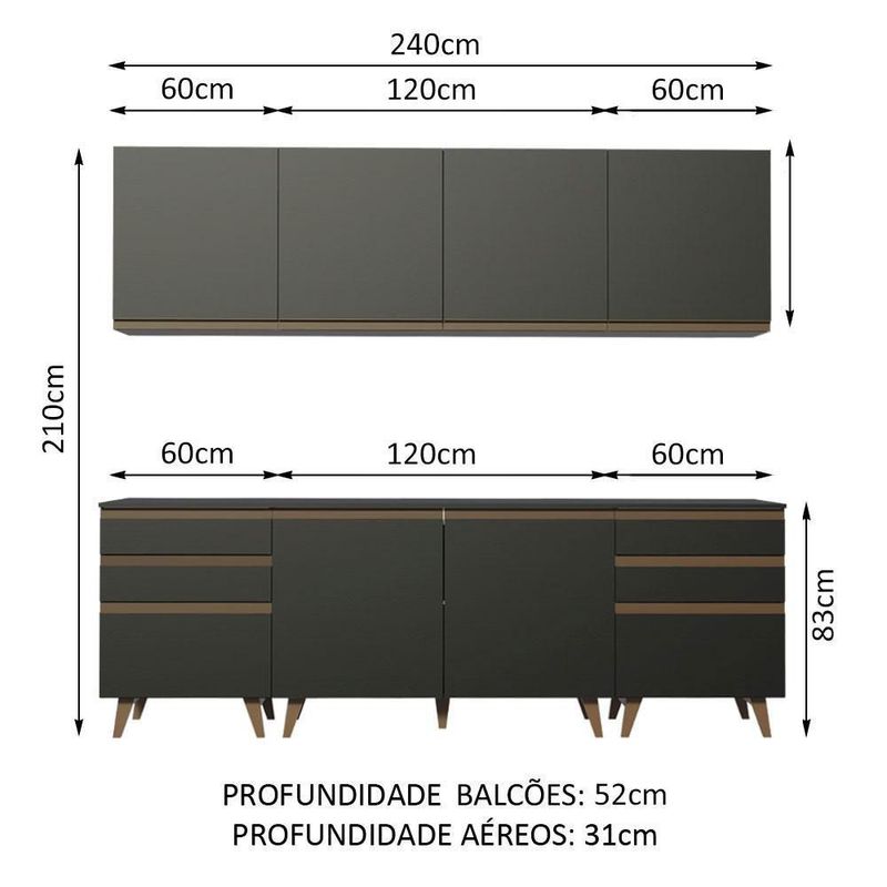Cocina integral completa modular madesa reims 240cm negro 03