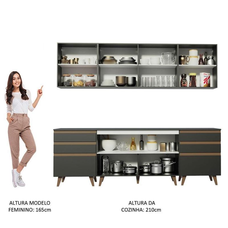 Cocina integral completa modular madesa reims 240cm negro 03