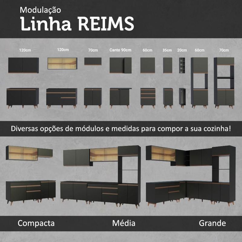 Cocina integral completa modular madesa reims 240cm negro 03