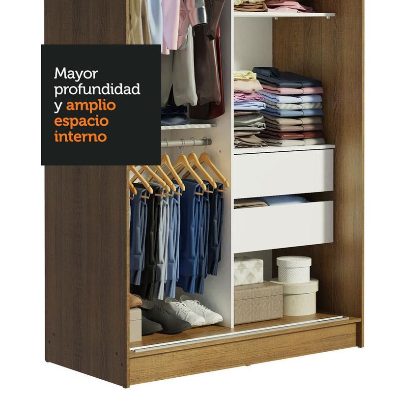 Ropero closet madesa tokio 2 puertas con 1 espejo marrón