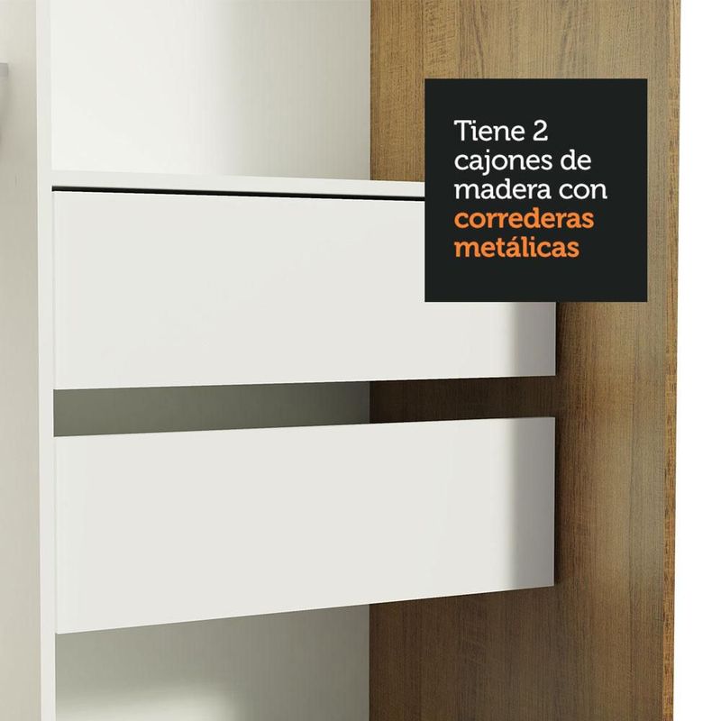 Ropero closet madesa tokio 2 puertas con 1 espejo marrón