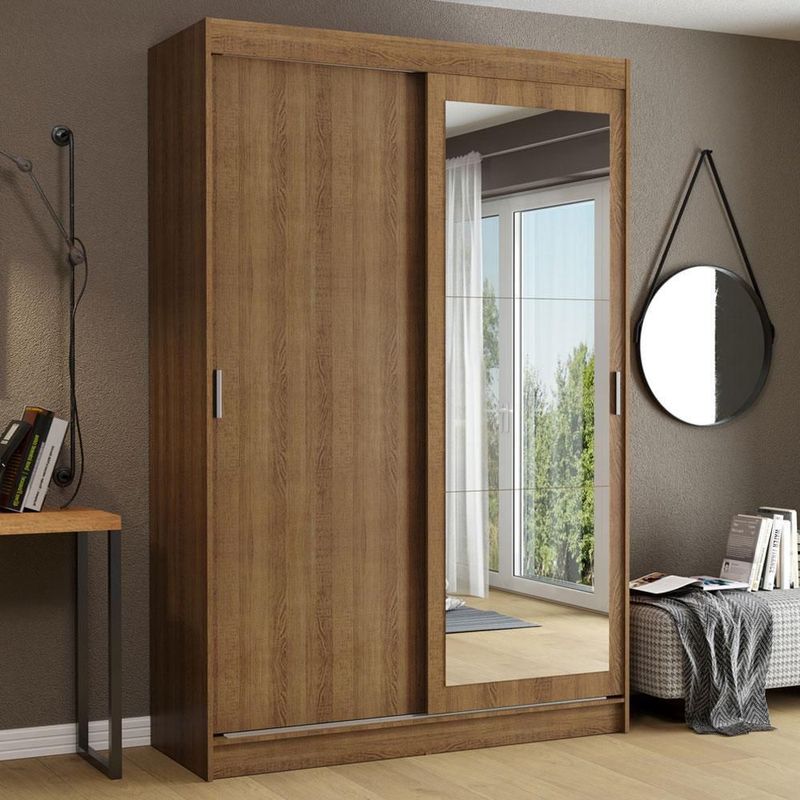 Ropero closet madesa tokio 2 puertas con 1 espejo marrón