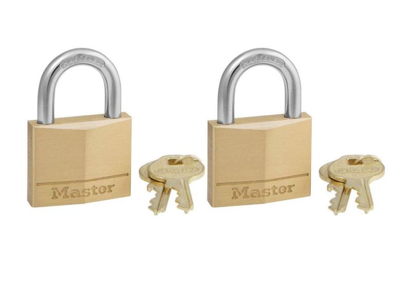 Candado Master Lock Pack de 2 - Latón grillete de 4 cm (1/4 pulg.)