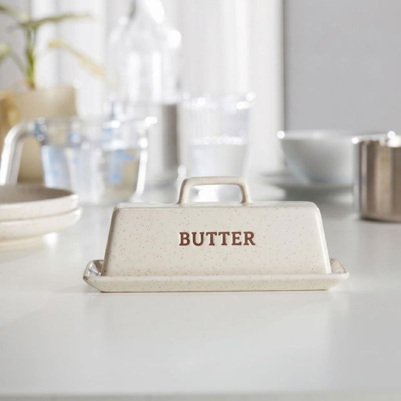 Cazuela para mantequilla KooK cerámica mate avena