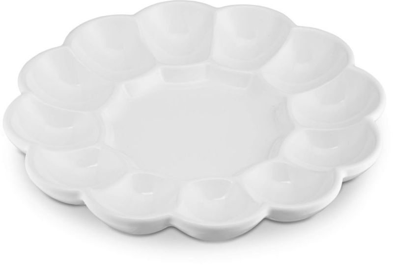 Bandeja de Huevos Rellenos KooK 25 cm Apta para Lavavajillas Blanca 12 Huevos
