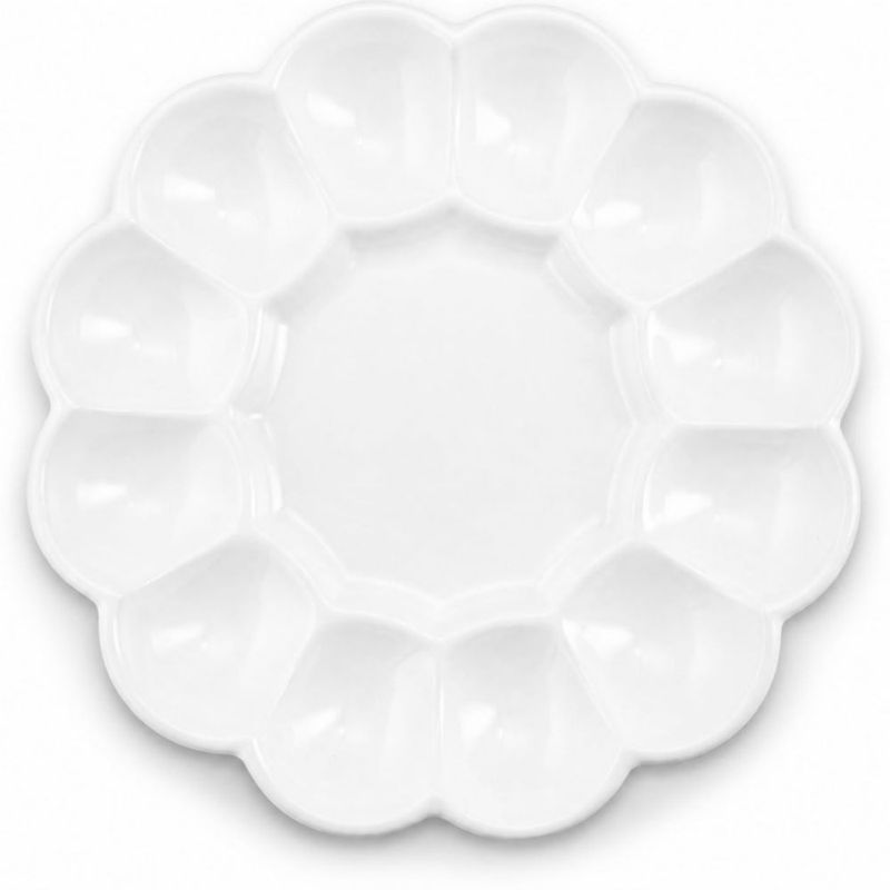 Bandeja de Huevos Rellenos KooK 25 cm Apta para Lavavajillas Blanca 12 Huevos