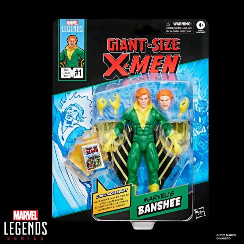 Figura de acción Banshee de la serie Marvel Legends de 15 cm con cómic