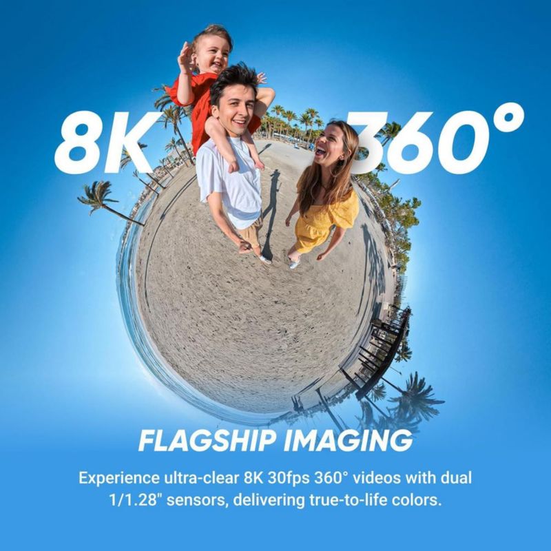 Cámara de video Insta360 X5 8K 360° 128 GB (paquete)