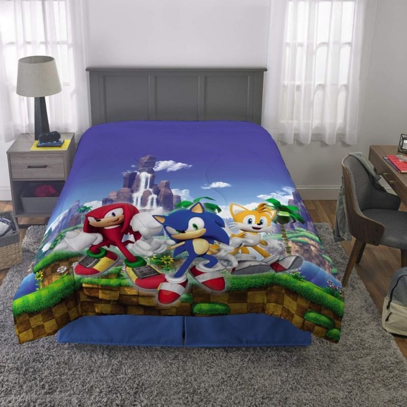 Edredón Franco Twin/Full de microfibra Sonic The Hedgehog