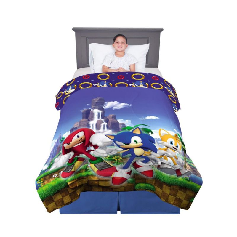 Edredón Franco Twin/Full de microfibra Sonic The Hedgehog