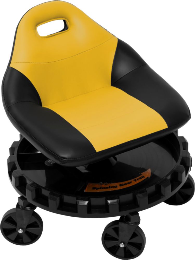 Asiento de Engranaje Traxion Amarillo Móvil Capacidad 180 kg