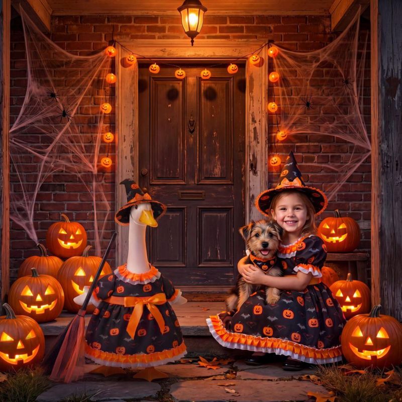 Conjunto de Disfraz de Ganso Mastom Halloween Bruja – 23 cm