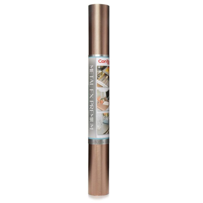 Forro para Estantes y Cajones Con‑Tact 46 cm x 18 m Acabado Cobre Cepillado
